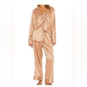 Show Me Your MuMu Satin Pajama Set in Champagne
